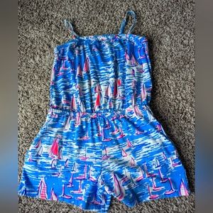 Girls Lilly Pulitzer Sailboat Romper size 6-7
